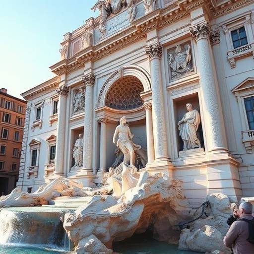 Dettaglio della Fontana di Trevi a Roma, un esempio di arte barocca